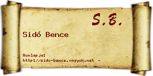 Sidó Bence névjegykártya